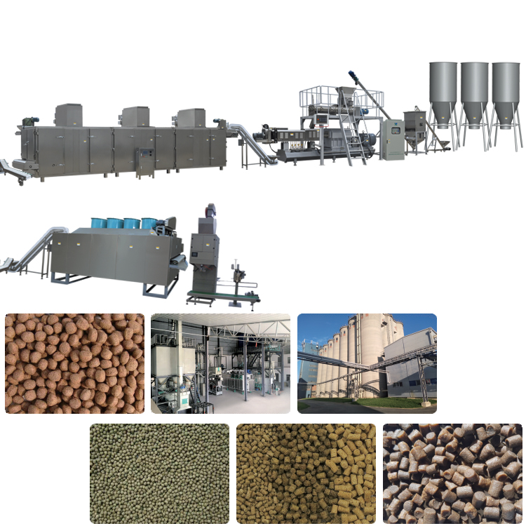 Автоматическая производственная линия по производству кормов для плавающих рыб, производство экструдеров